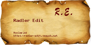 Radler Edit névjegykártya