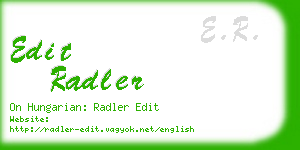 edit radler business card